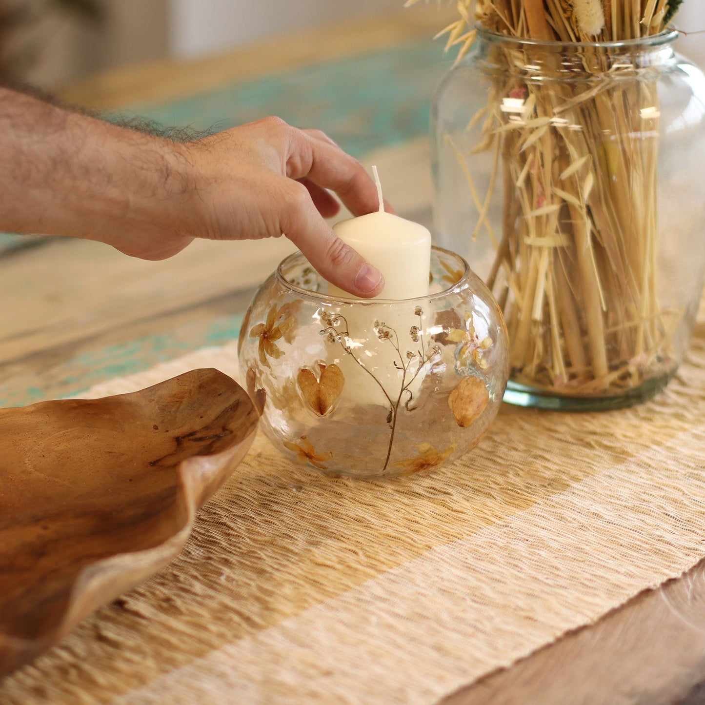 Large Bowl Candle Holder - Rosa
