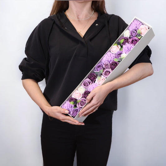 Soap Flowers Extra Long Gift Box - Lavender Rose & Carnation