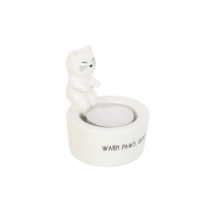 Warm Paws, Happy Heart Cat Tealight Holder