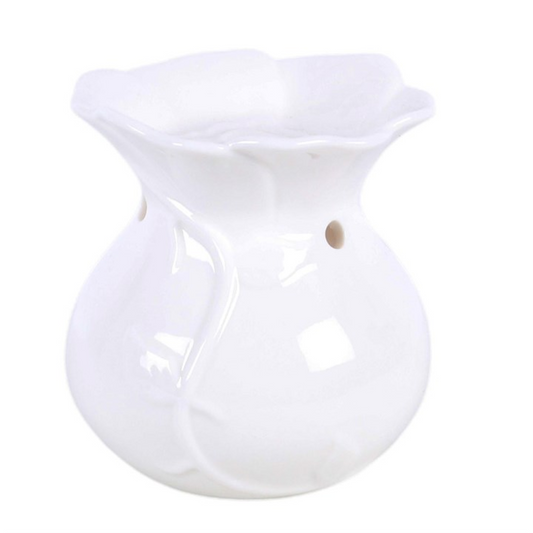White Rose Oil Burner and Wax Warmer