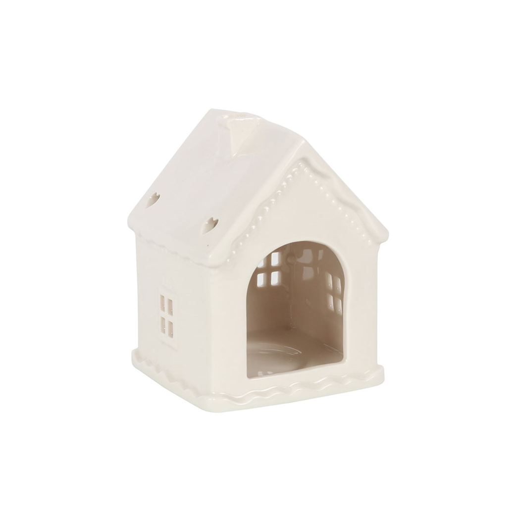 White Gingerbread House Tealight Holder
