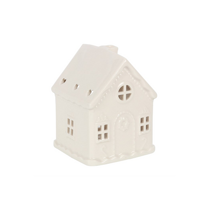 White Gingerbread House Tealight Holder