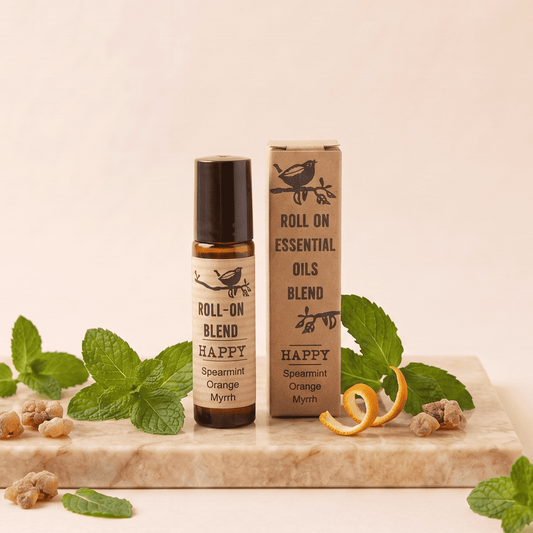 Sweet Orange, Spearmint & Myrrh Essential Oil Roll On - Happy