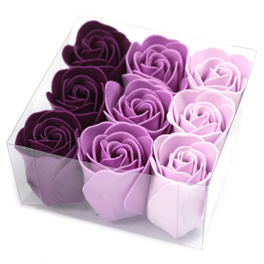 Soap Flowers - Lavender Roses - Set of 9