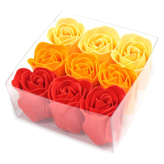Soap Flowers - Peach Roses Box - Set of 9