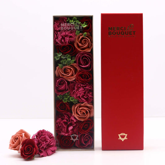 Soap Flowers Long Gift Box - Vintage Roses