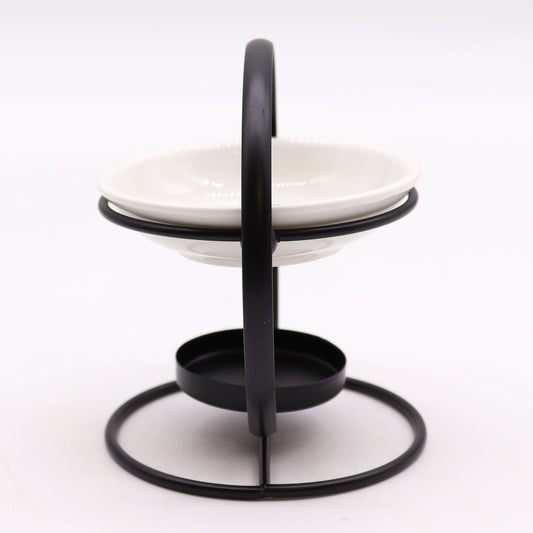 Round Ceramic & Metal Oil Burner - Wax Melt & Tealight Warmer