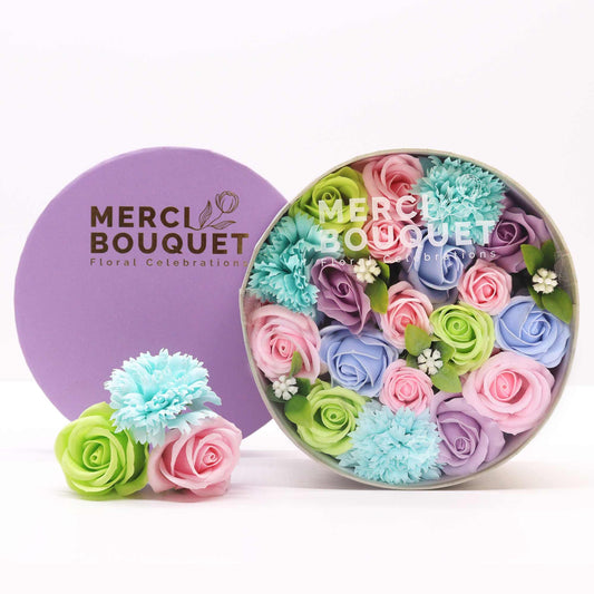 Soap Flower Gift Box - Baby Blessings - Blues