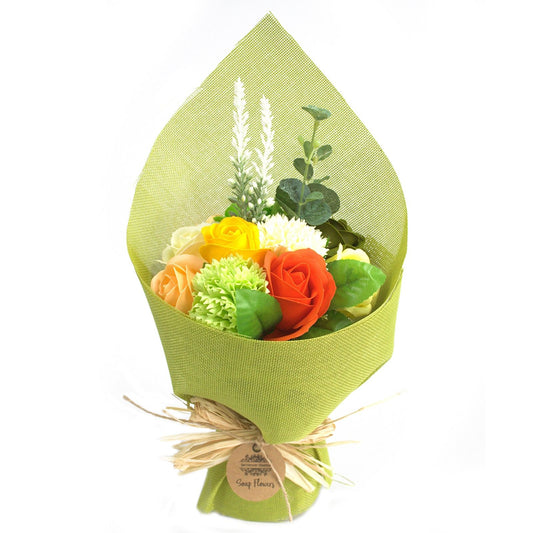 Soap Flowers Standing Bouquet - Green Yellow