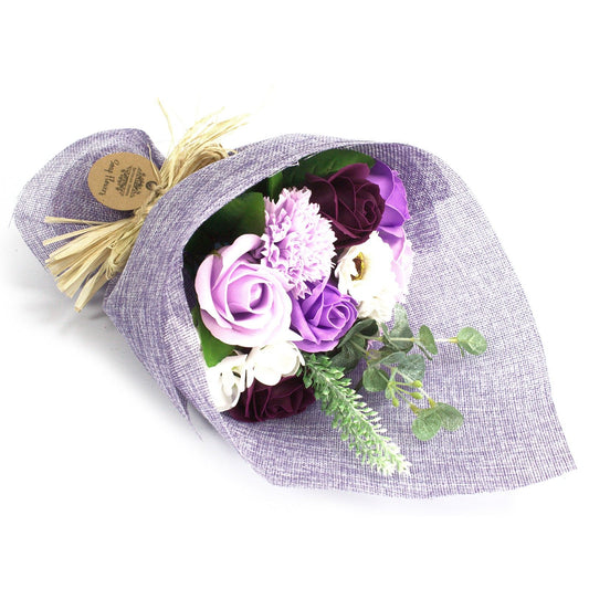 Soap Flowers Standing Bouquet - Purple