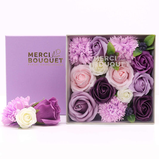 Soap Flower Gift Box - Lavender Rose & Carnation