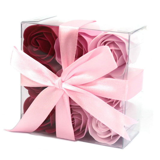 Soap Flowers - Pink Roses - Set of 9
