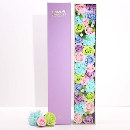 Soap Flowers Extra Long Gift Box - Baby Blessings - Blues