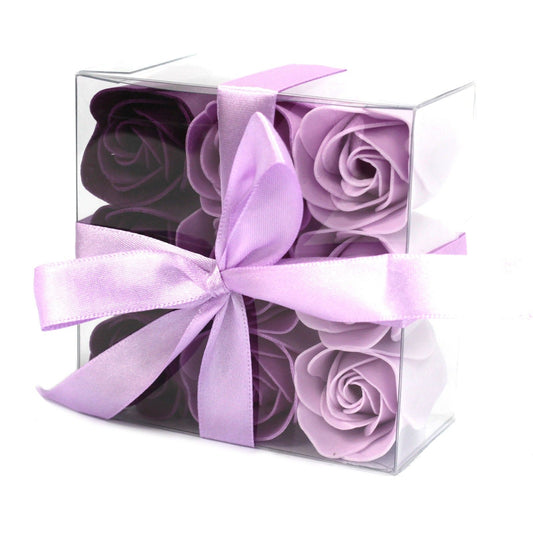 Soap Flowers - Lavender Roses - Set of 9