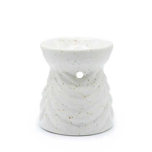 Oil Burner Geometric (Ivory) - Ceramic Wax & Oil Warmer