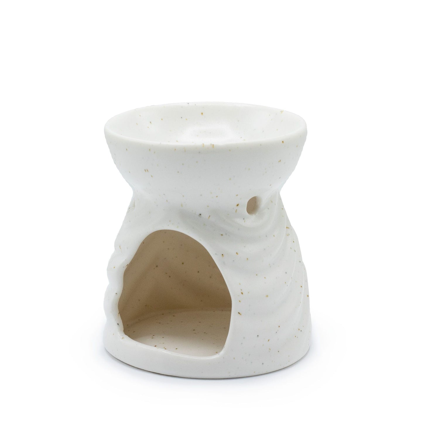 Oil Burner Geometric (Ivory) - Ceramic Wax & Oil Warmer