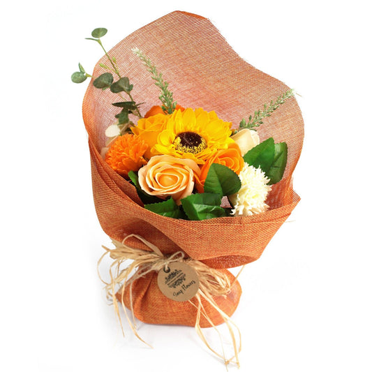 Soap Flowers Standing Bouquet - Orange