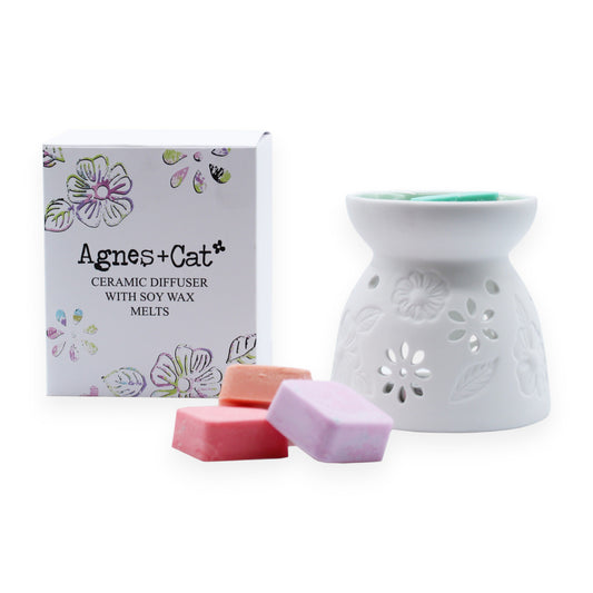 Wax Melt Gift Set - Wax Melter with 4 Soy Wax Melts