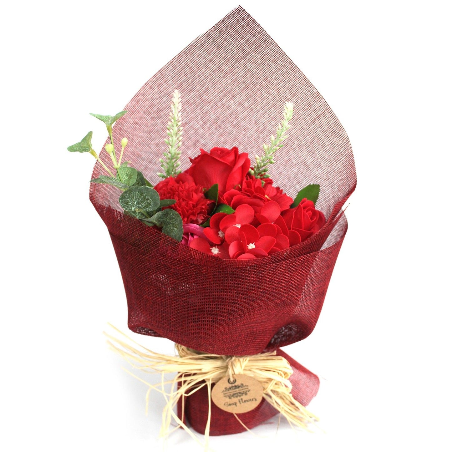 Soap Flowers Standing Bouquet - Red