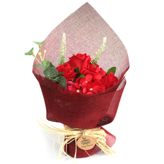 Soap Flowers Standing Bouquet - Red