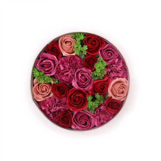 Soap Flowers Round Gift Box - Vintage Roses