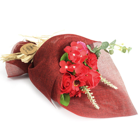 Soap Flowers Standing Bouquet - Red