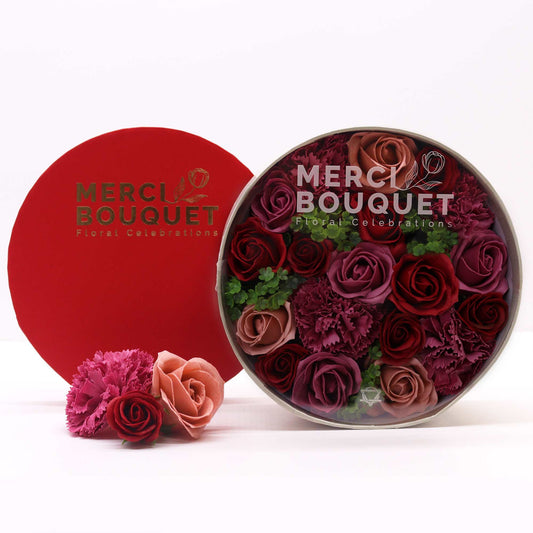 Soap Flowers Round Gift Box - Vintage Roses