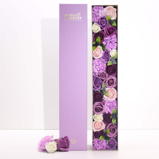 Soap Flowers Extra Long Gift Box - Lavender Rose & Carnation