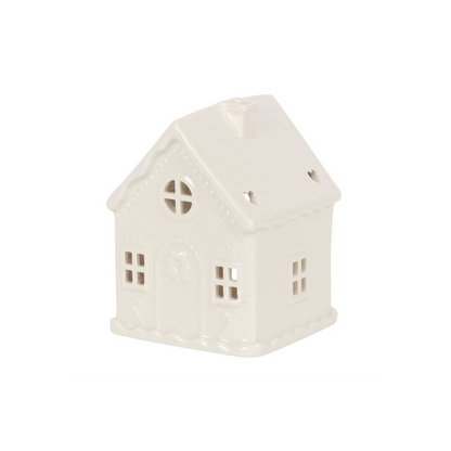 White Gingerbread House Tealight Holder