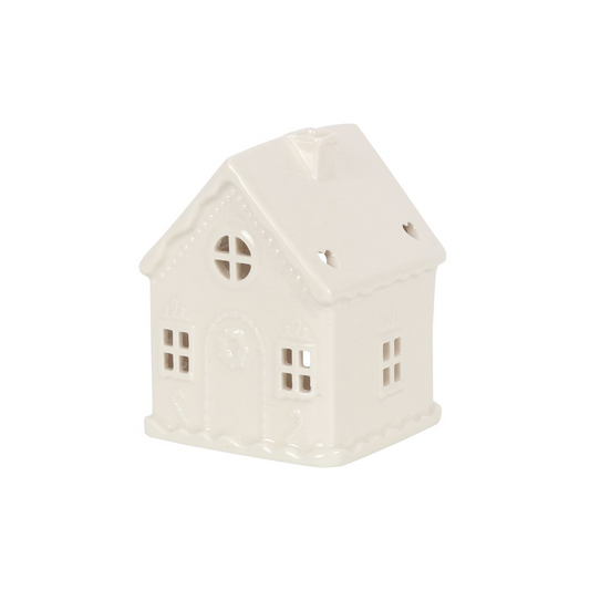White Gingerbread House Tealight Holder