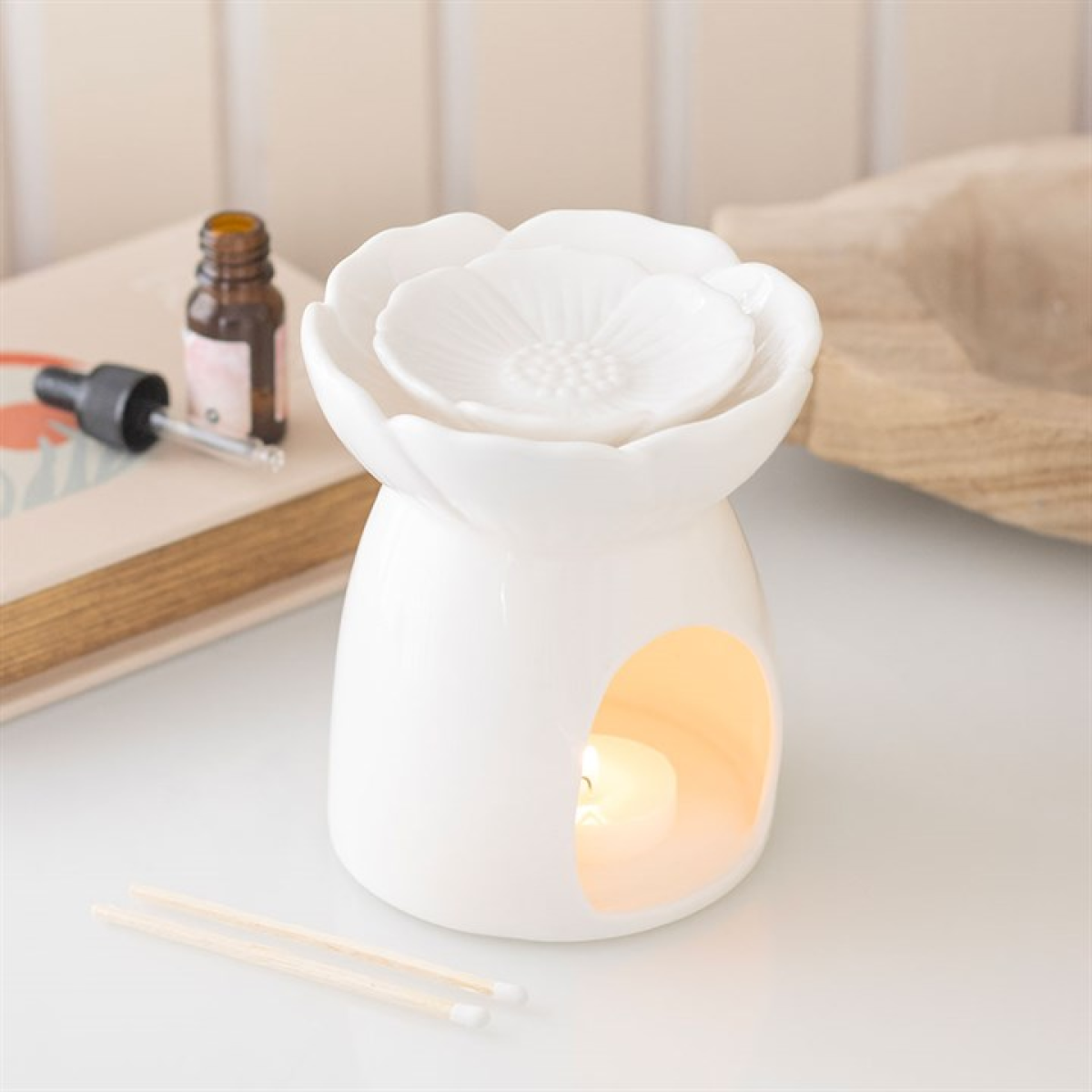 White Peony Oil Burner and Wax Warmer