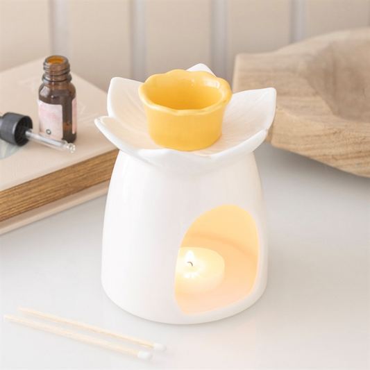 White Daffodil Oil Burner and Wax Warmer